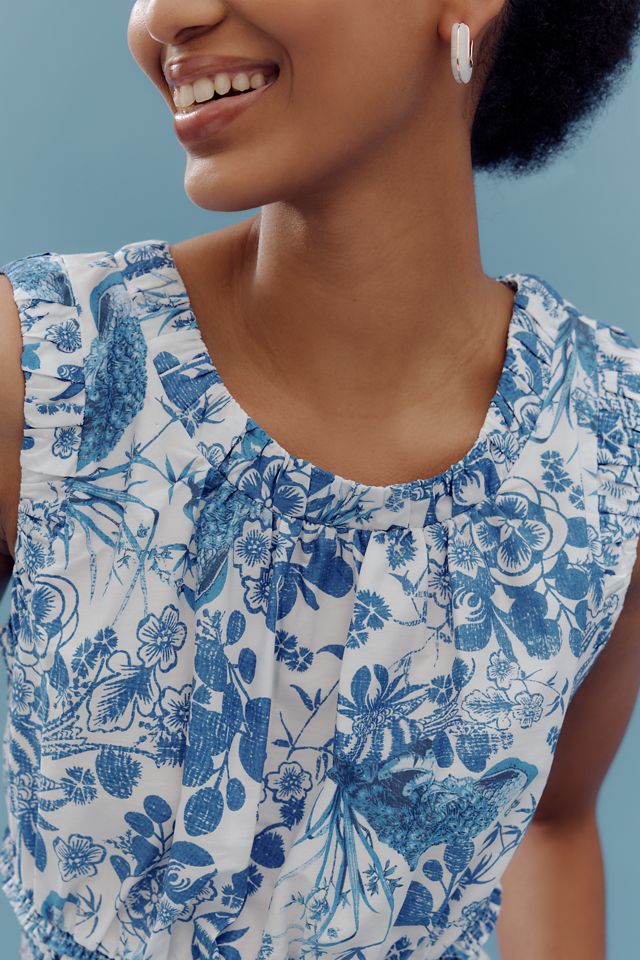 By Anthropologie Sleeveless Smocked-Waist Top #1