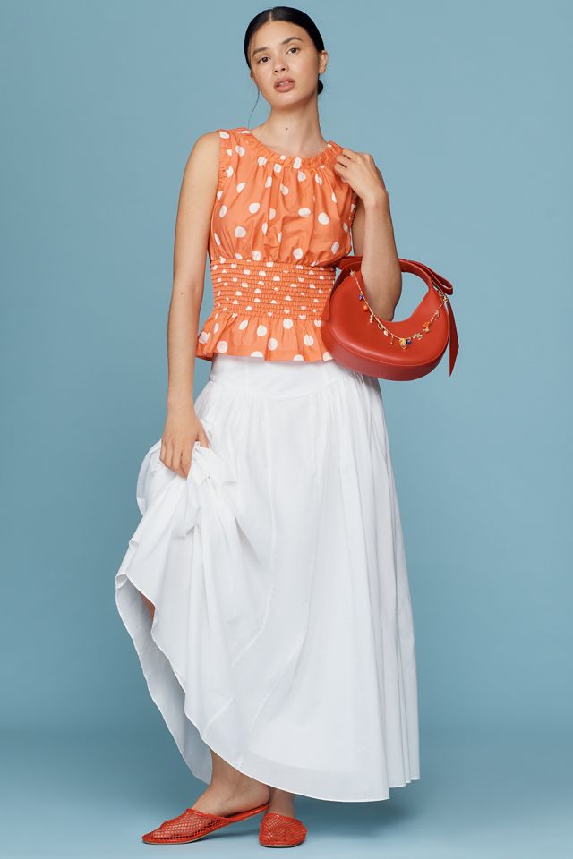 By Anthropologie Sleeveless Smocked-Waist Top #2