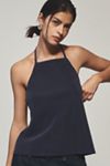 Maeve Linen Blend Square-Neck Halter Top