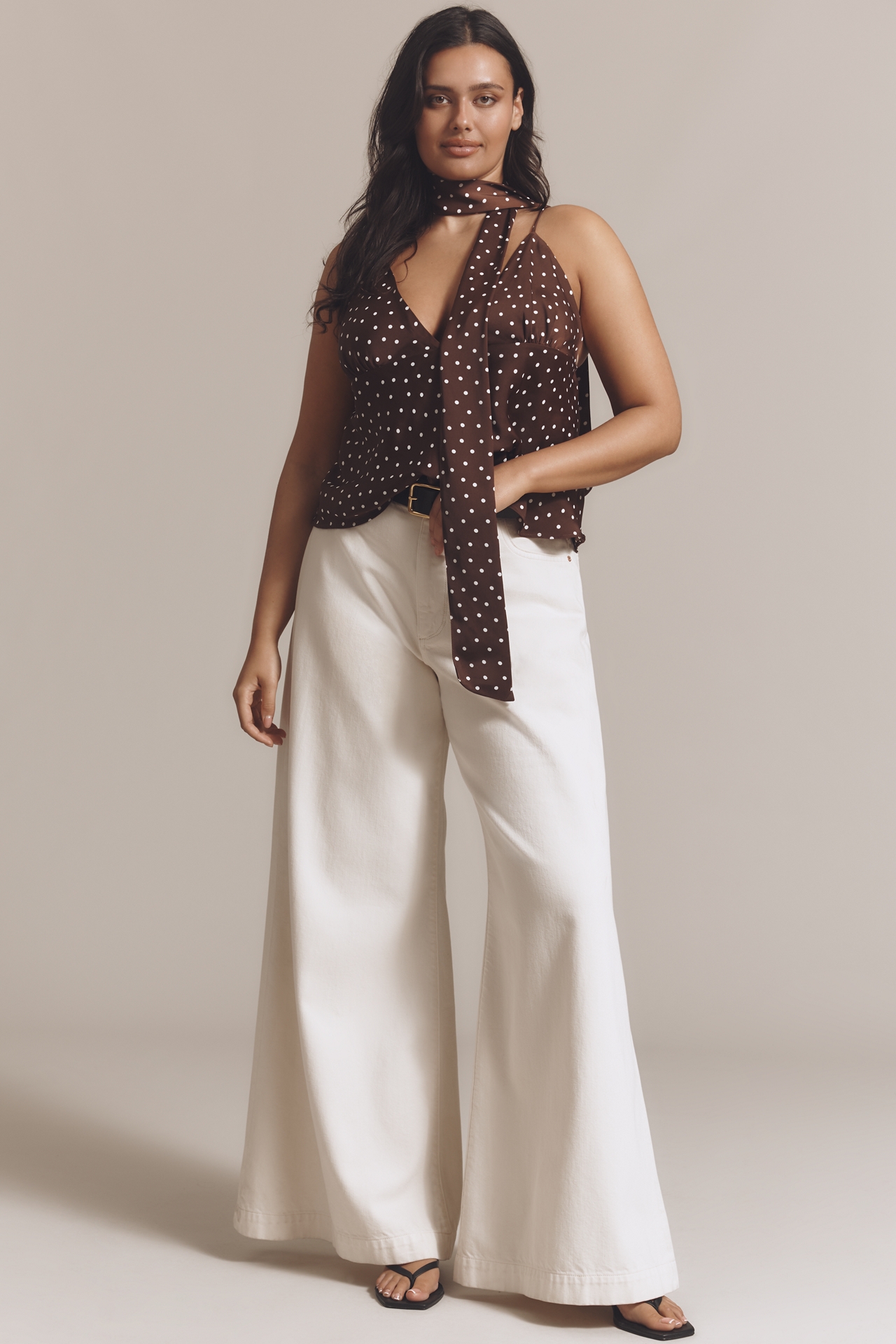 Maeve Scarf-Neck Printed V-Neck Cami