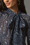 By Anthropologie Organza Tie-Neck Blouse