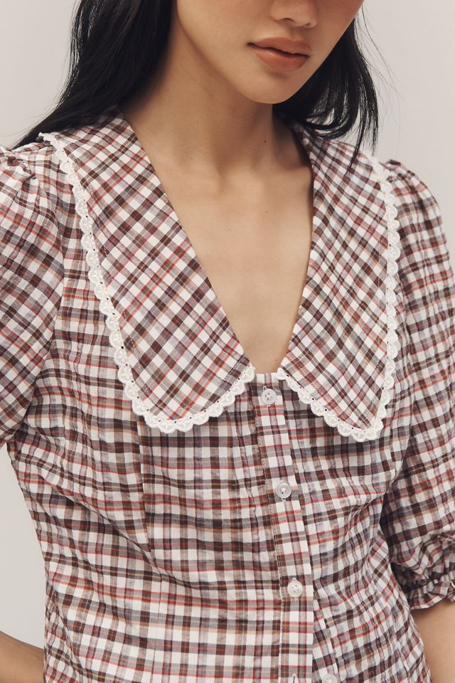 Maeve Collared Puff-Sleeve Blouse #2