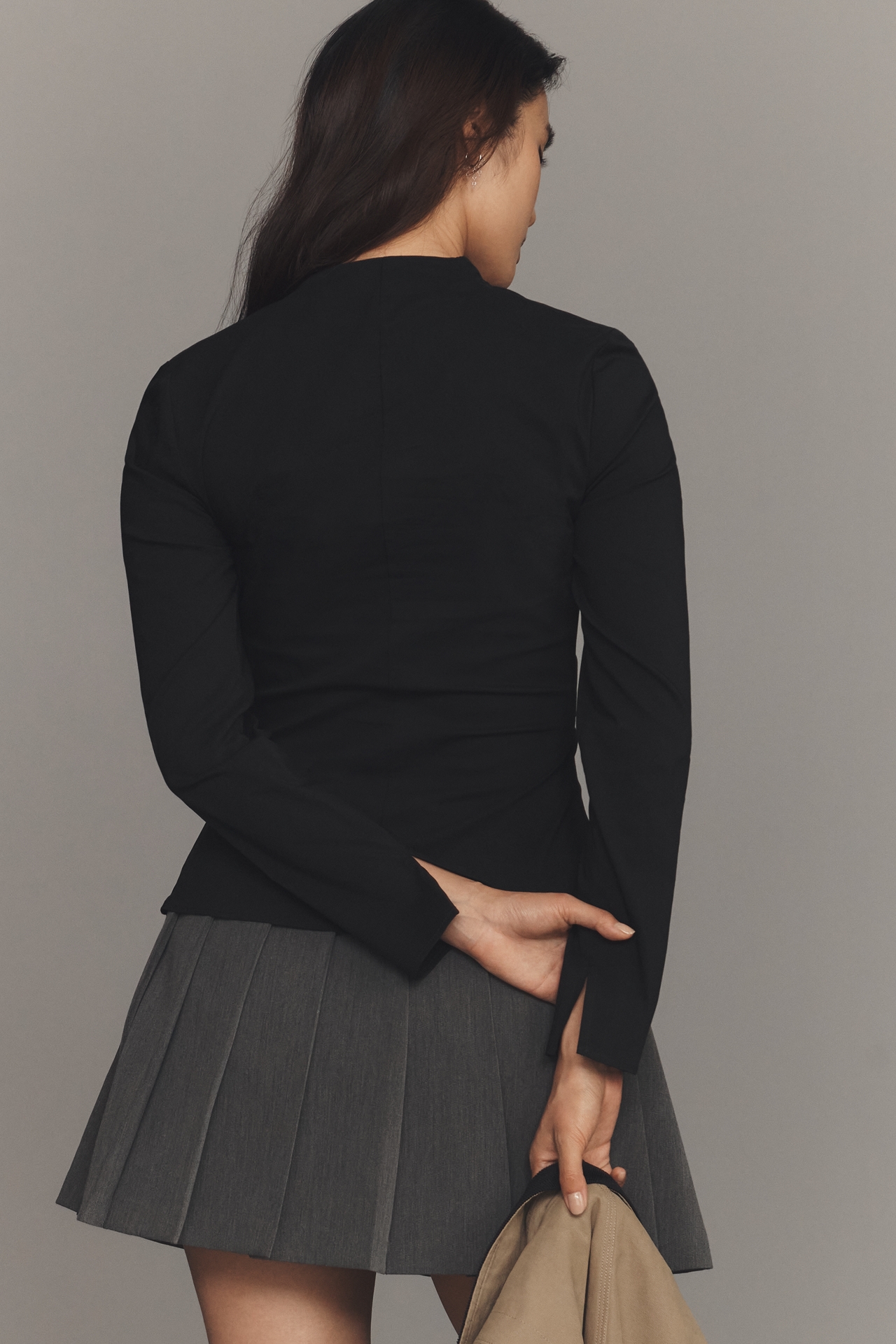 Maeve Ruched Long-Sleeve Top