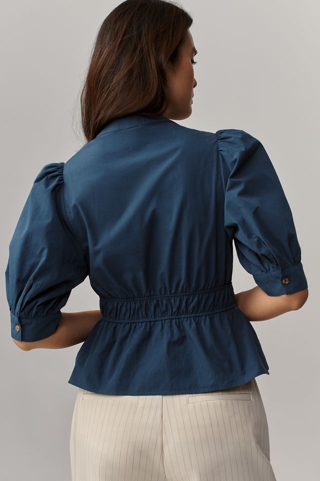Maeve Puff-Sleeve Buttondown Top | Anthropologie