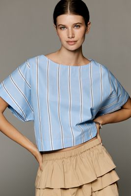 Maeve Cotton Short-Sleeve Crew-Neck Top
