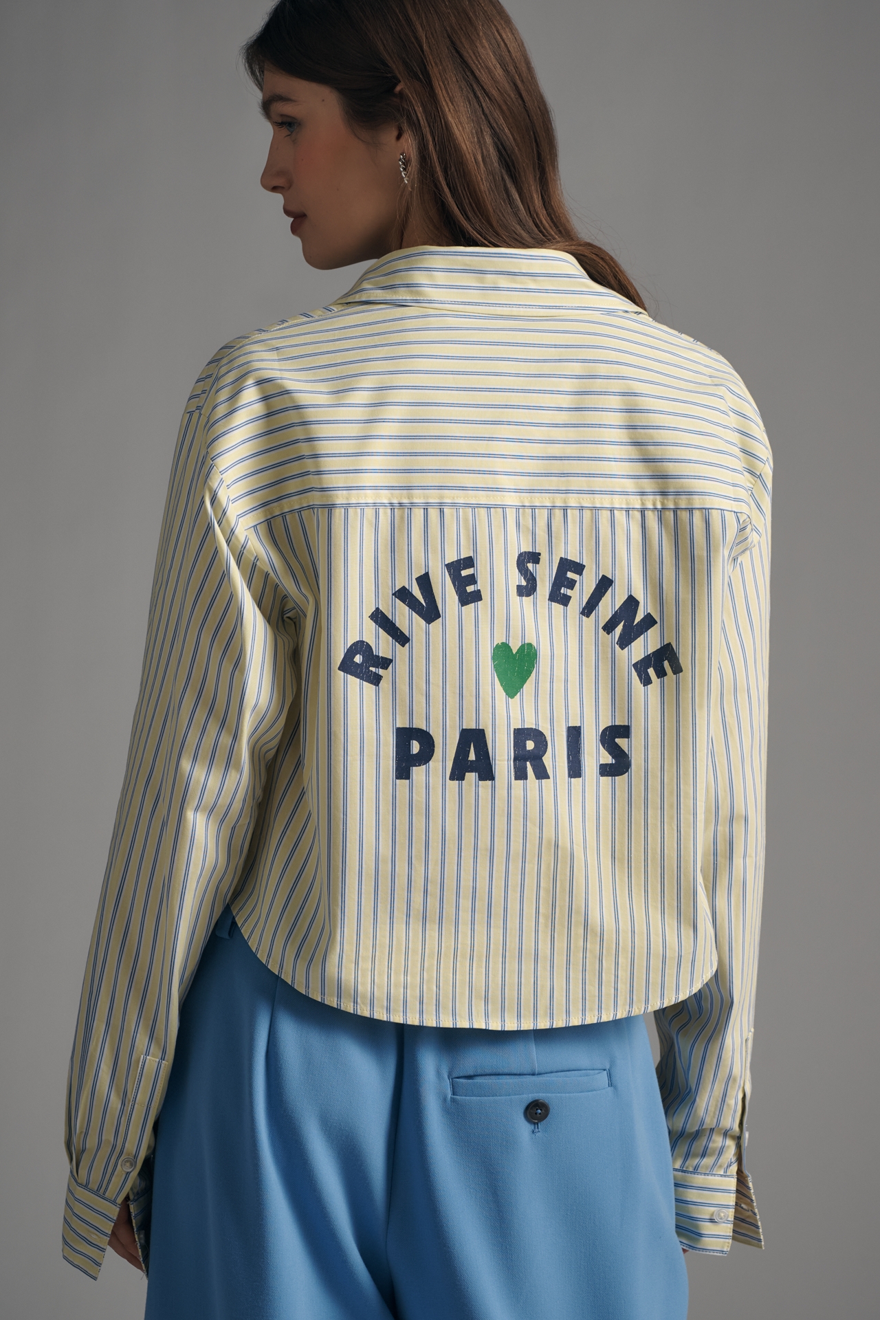 Maeve Cropped Long-Sleeve Buttondown Shirt