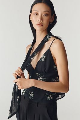 The Clara Chiffon Scarf-Neck Cami Top by Maeve