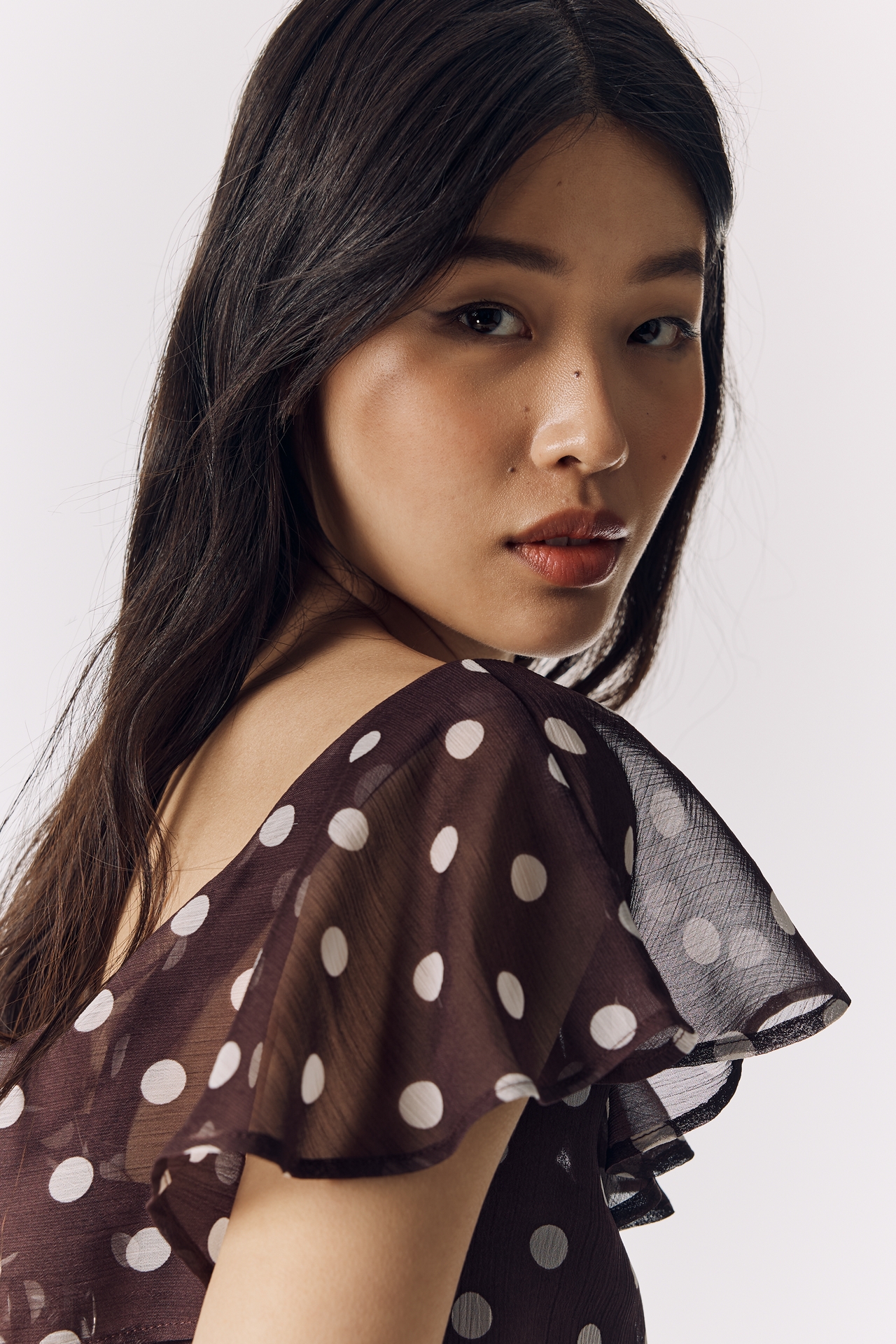 Maeve Sheer Flutter-Sleeve Top
