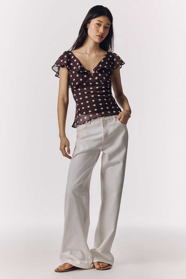 Maeve Sheer Flutter-Sleeve Top #2