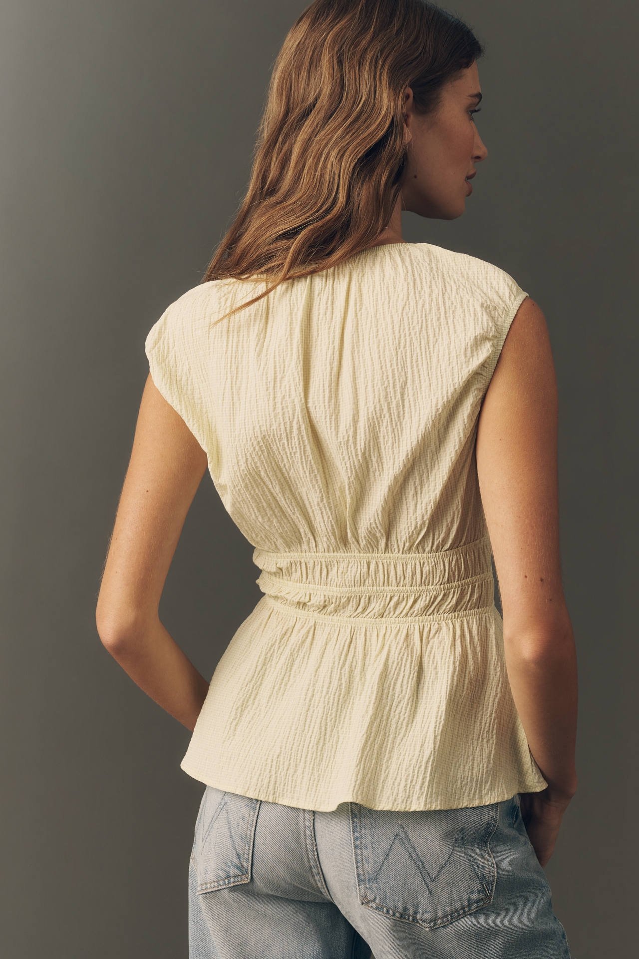 Maeve Smocked Peplum Top