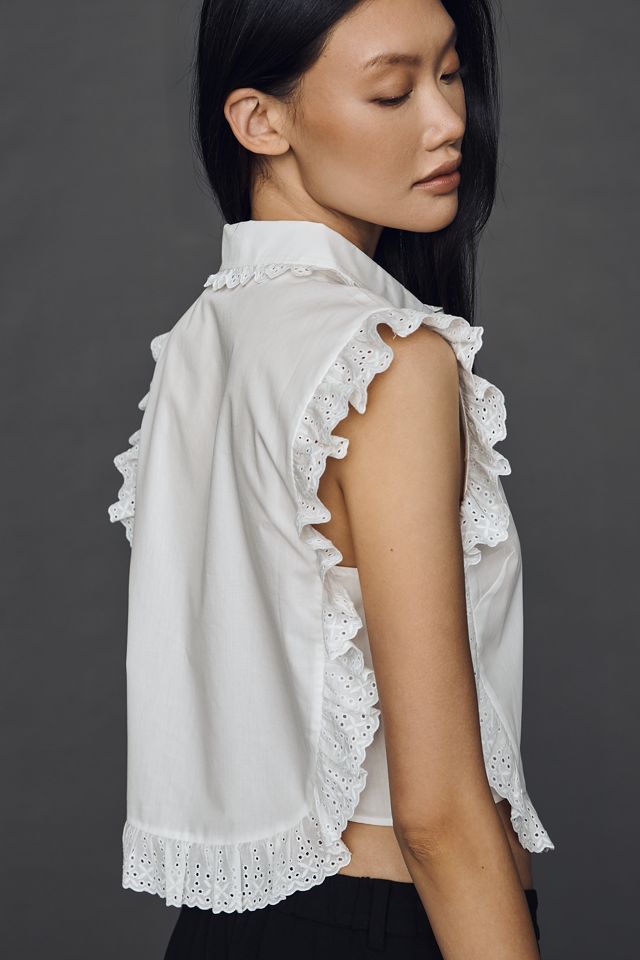 Maeve Cotton Ruffle Lace Top #2