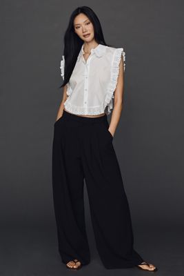 Maeve Cotton Ruffle Lace Top