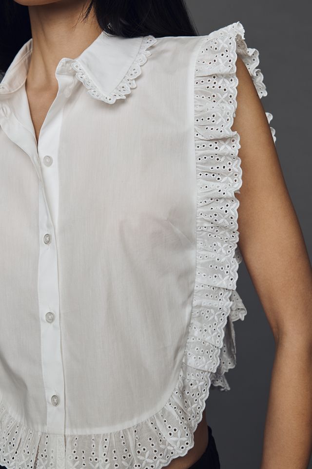 Maeve Cotton Ruffle Lace Top #1