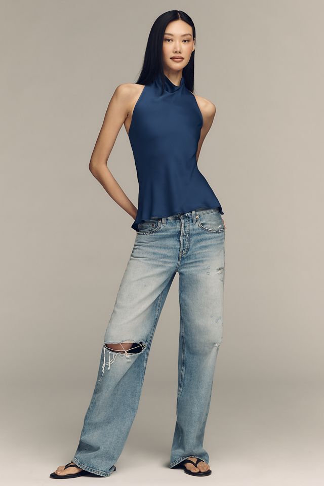 Jamie Satin Halter-Neck Tank by Maeve #2