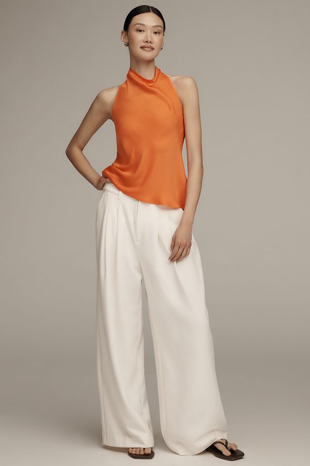 Jamie Satin Halter-Neck Tank by Maeve #2