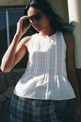 Pilcro 100% Cotton Pintuck Tank