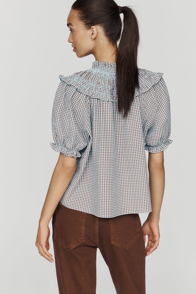 Blouse à volants et manches bouffantes By Anthropologie #1