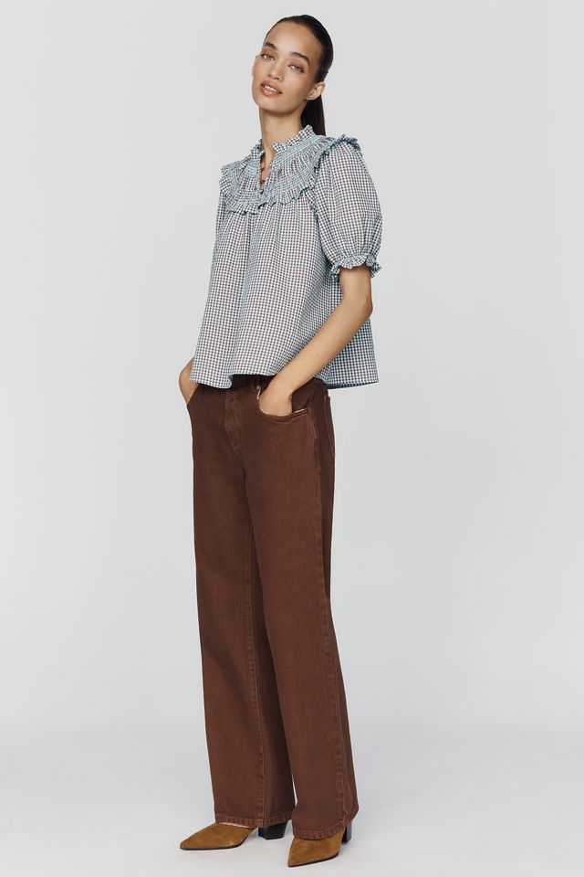 Blouse à volants et manches bouffantes By Anthropologie #3