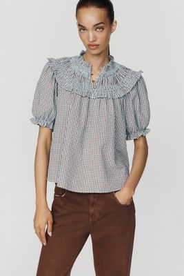 By Anthropologie Ruffled Puff-Sleeve Blouse
