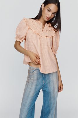 By Anthropologie Ruffled Puff-Sleeve Blouse