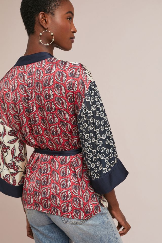 Patchwork Kimono Wrap Blouse #1