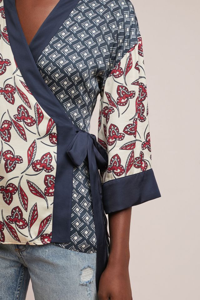 Patchwork Kimono Wrap Blouse #2