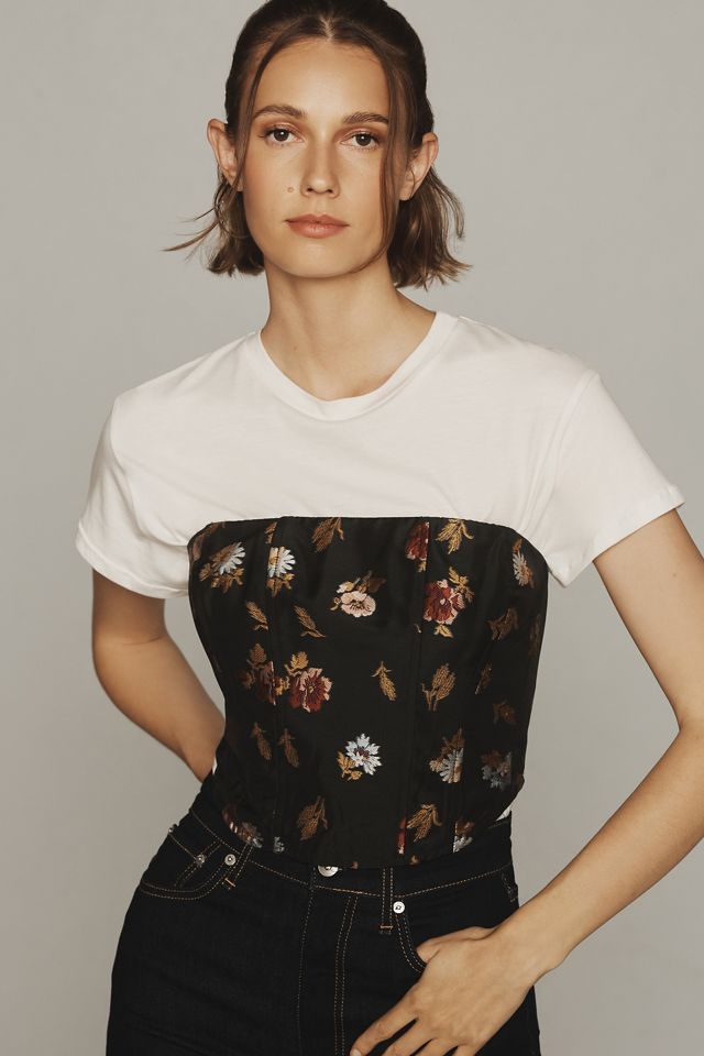 Maeve Embellished Cropped Corset Top