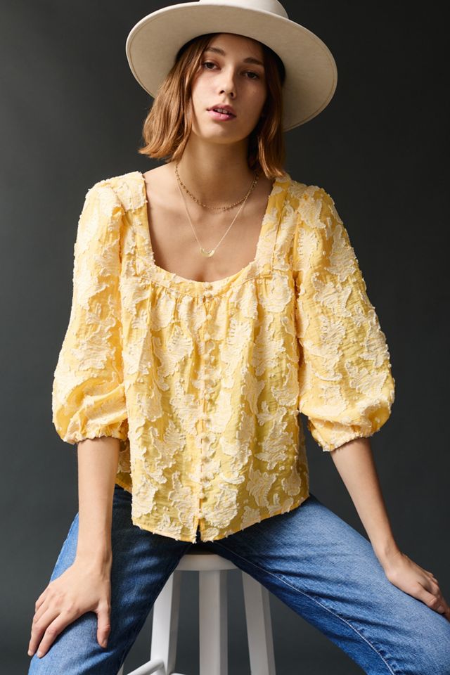 Yvonne Textured Buttondown | Anthropologie