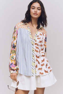 Shop Maeve The Paz Buttondown Shirt By