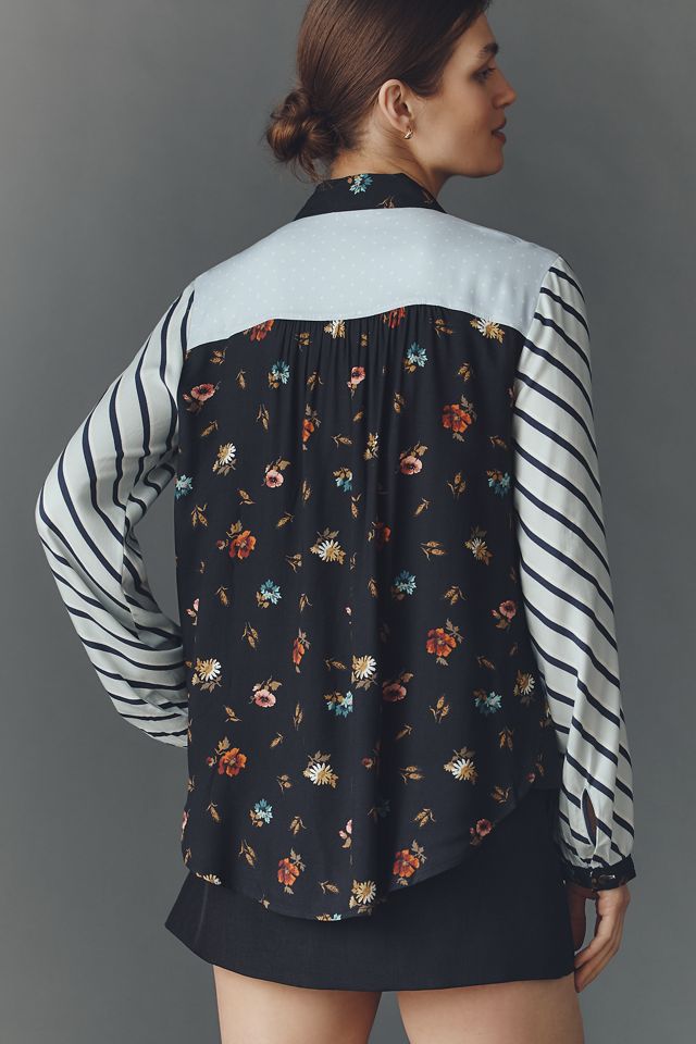 Maeve Alida Contrast Buttondown Shirt #1