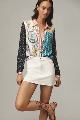Maeve Alida Contrast Buttondown Shirt