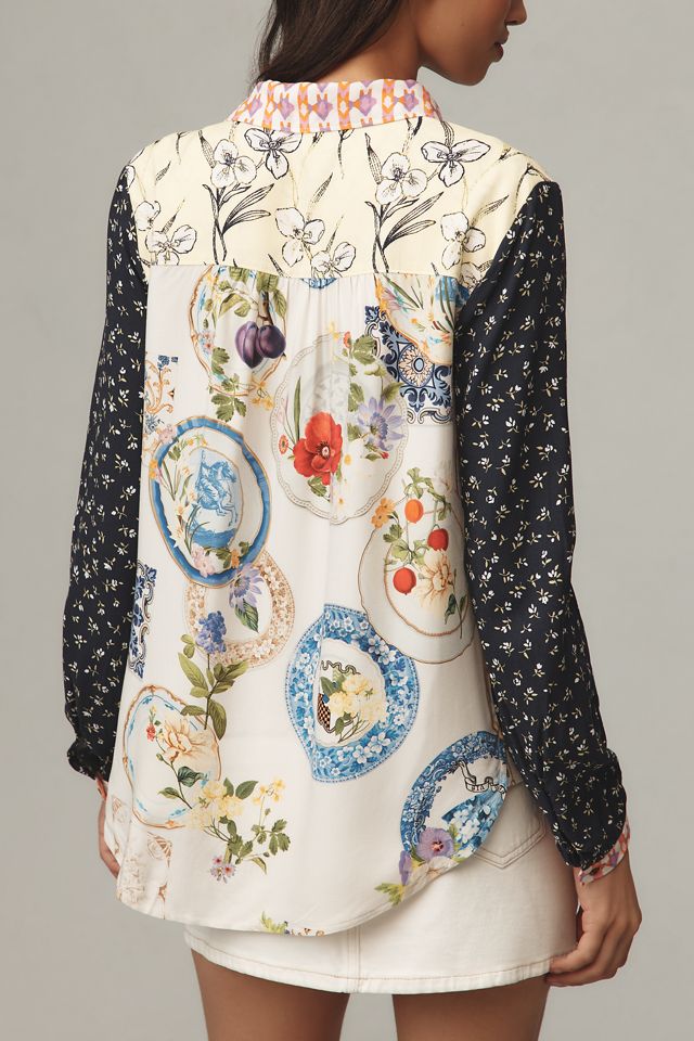 Maeve Alida Contrast Buttondown Shirt #1