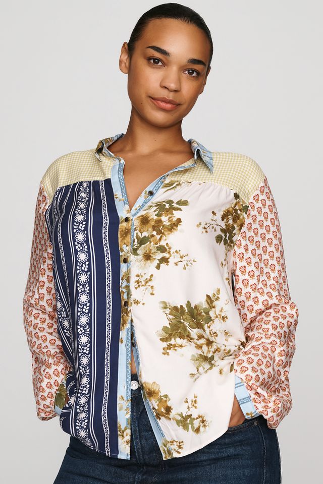 Maeve Alida Contrast Buttondown Shirt #4