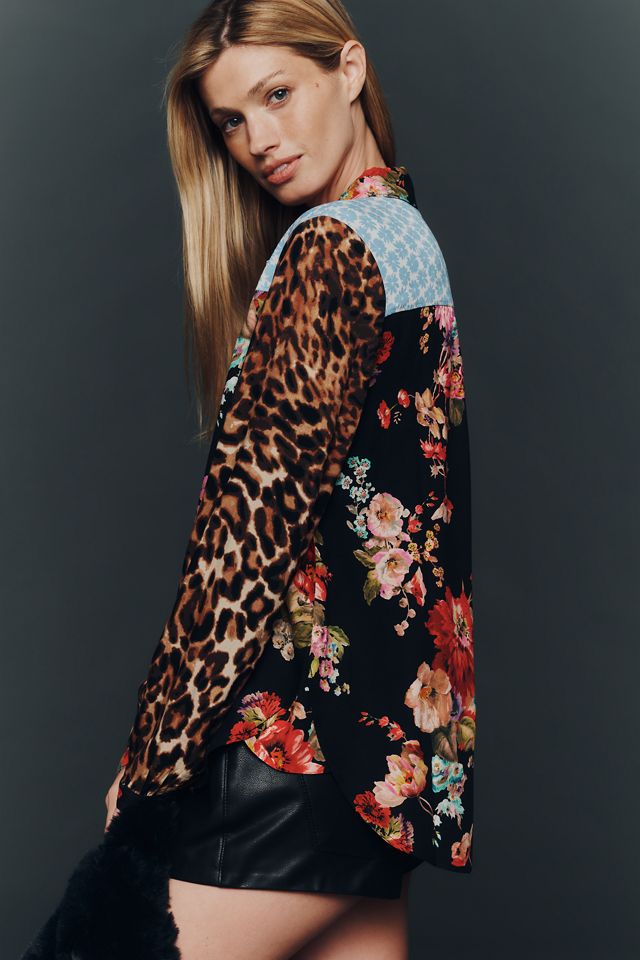 Maeve Alida Contrast Buttondown Shirt #1