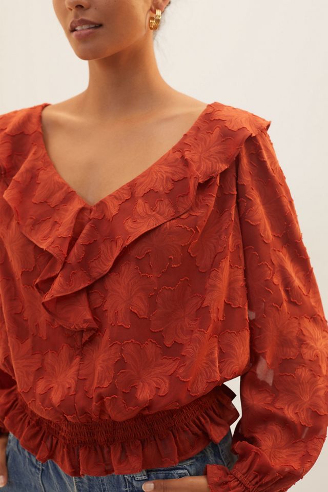 Textured Floral Blouse #1