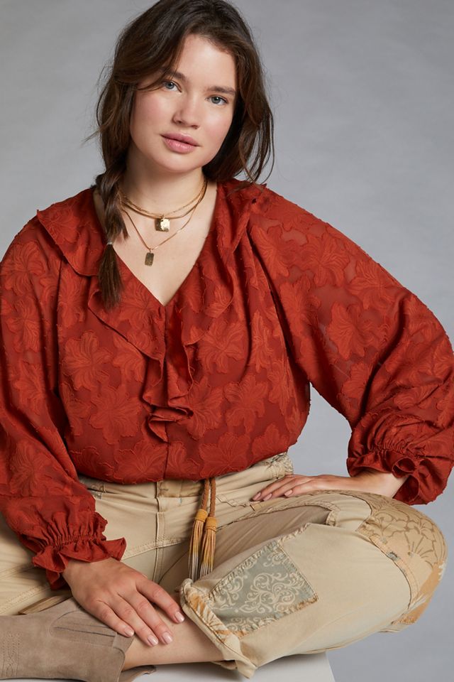 Textured Floral Blouse #5