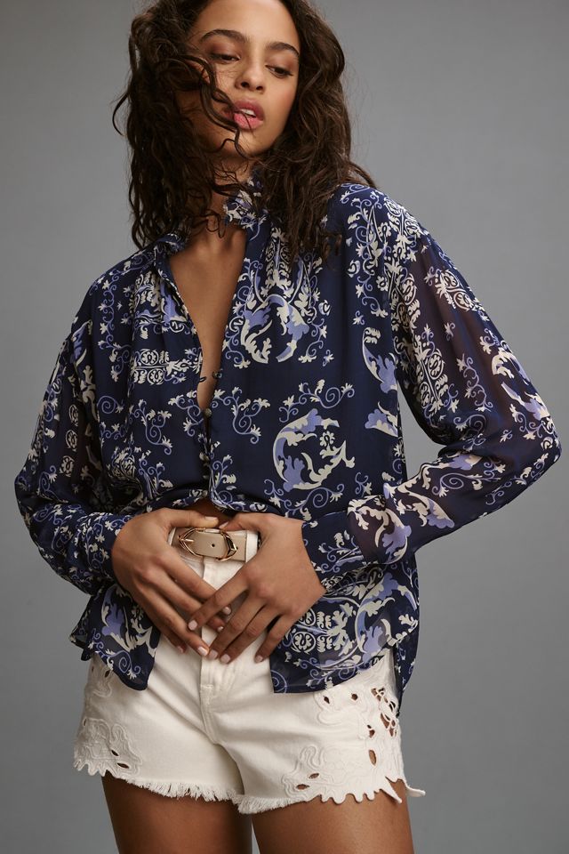 Pilcro Faustine Embroidered Buttondown