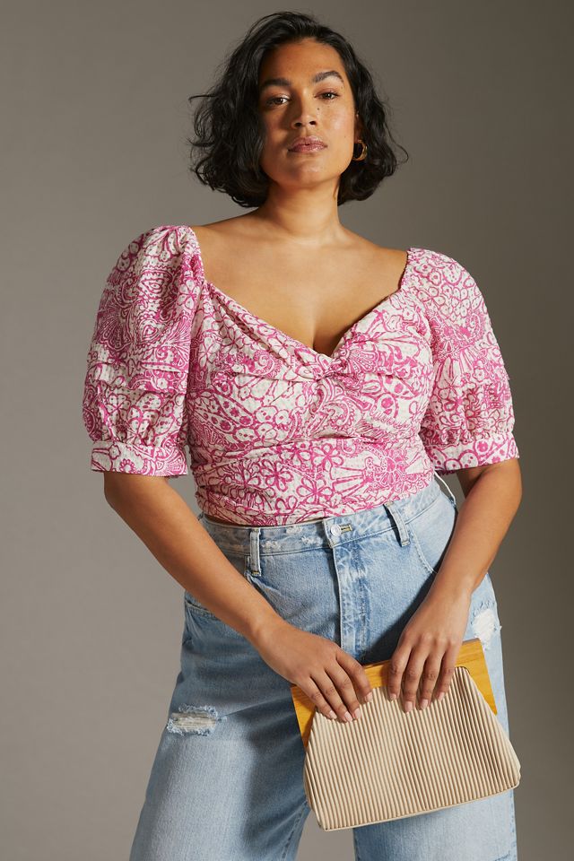 Maeve Tie-Back Printed Crop Top | Anthropologie