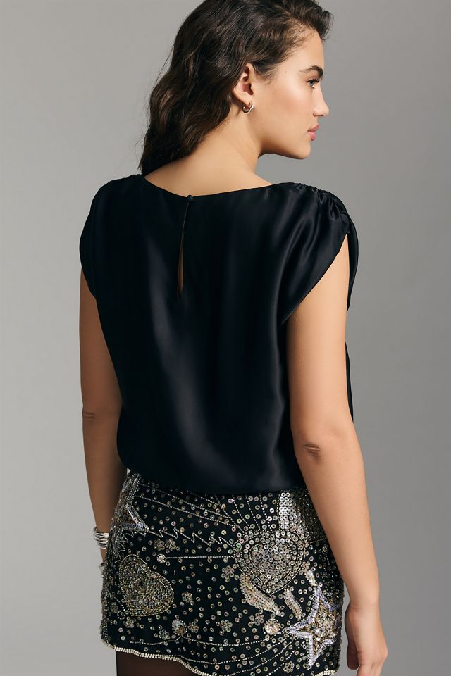 By Anthropologie Silky Boatneck Blouse #1