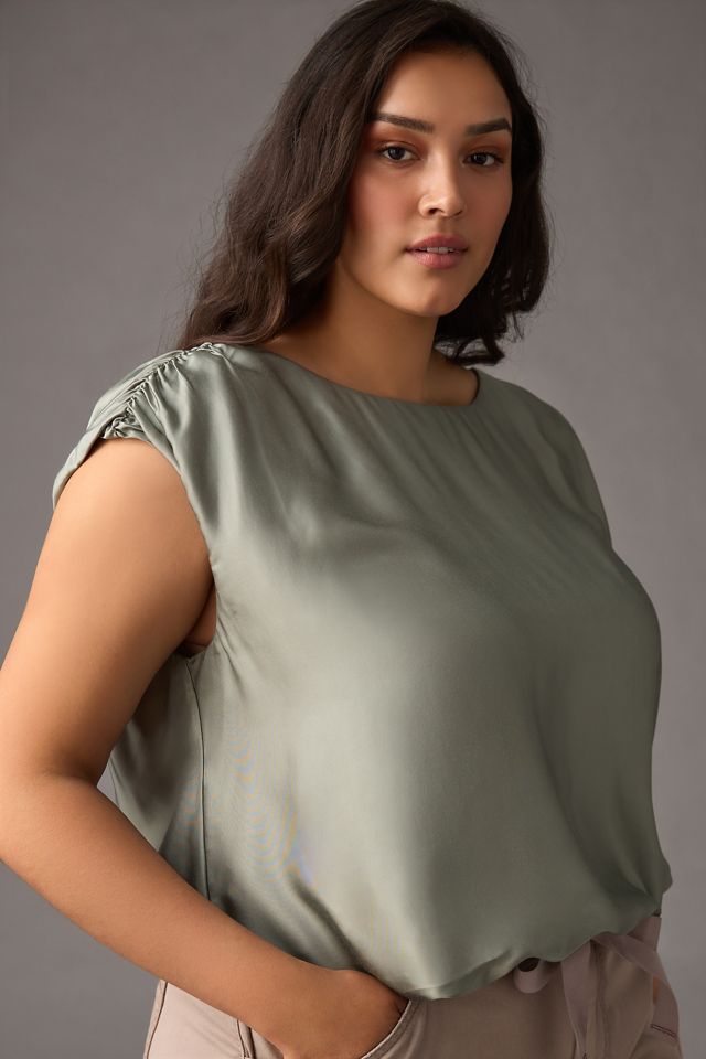 By Anthropologie Silky Boatneck Blouse #8