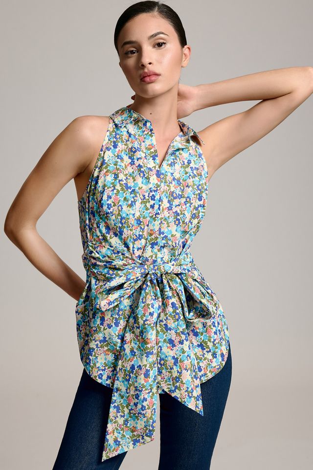 Maeve Tie-Front Sleeveless Top #3