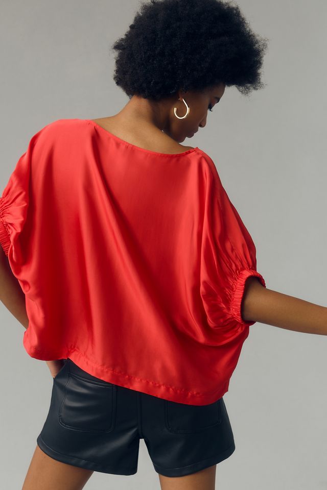 By Anthropologie Short-Sleeve Loose-Fit Blouse #1