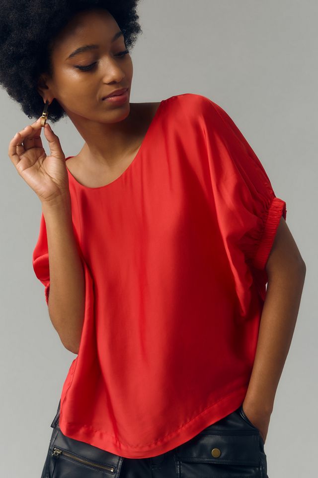 By Anthropologie Short-Sleeve Loose-Fit Blouse #3