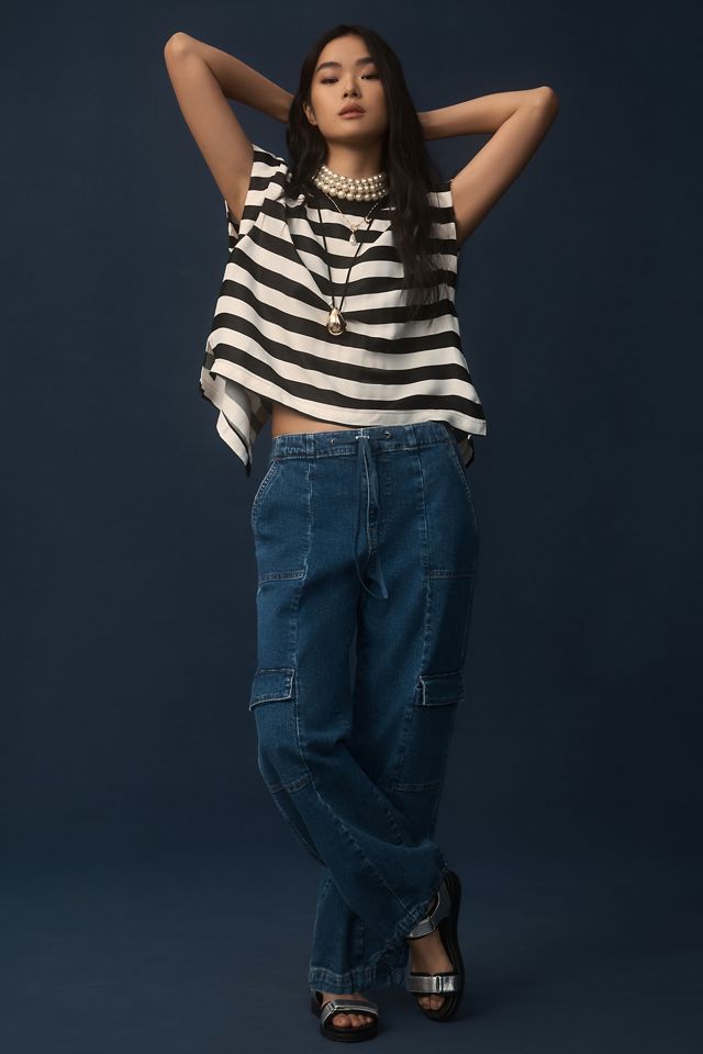 Maeve Batwing Button-Back Tee #7