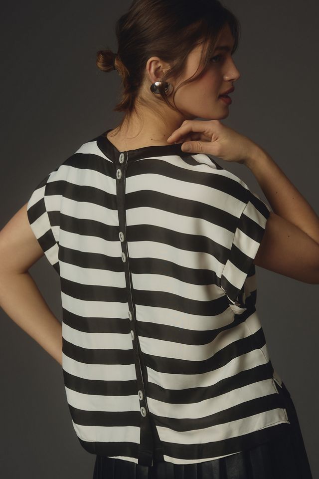 Maeve Batwing Button-Back Tee #1