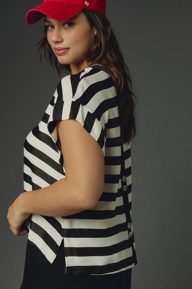 Maeve Batwing Button-Back Tee #6
