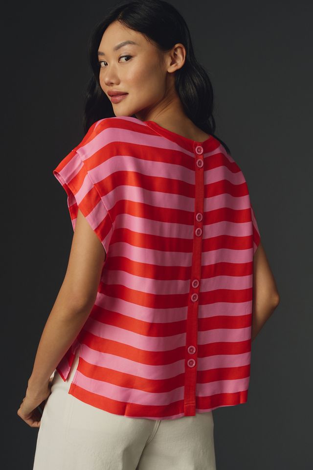 Maeve Batwing Button-Back Tee #1
