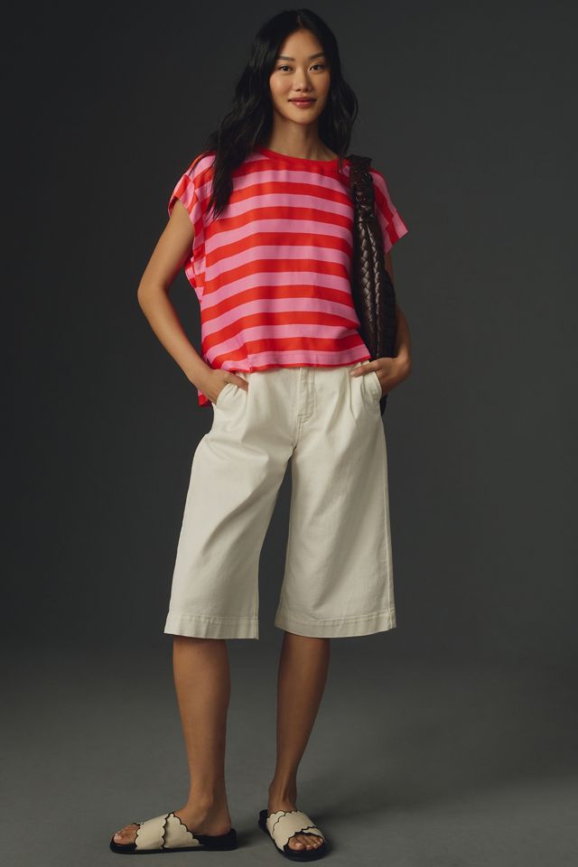 Maeve Batwing Button-Back Tee #2