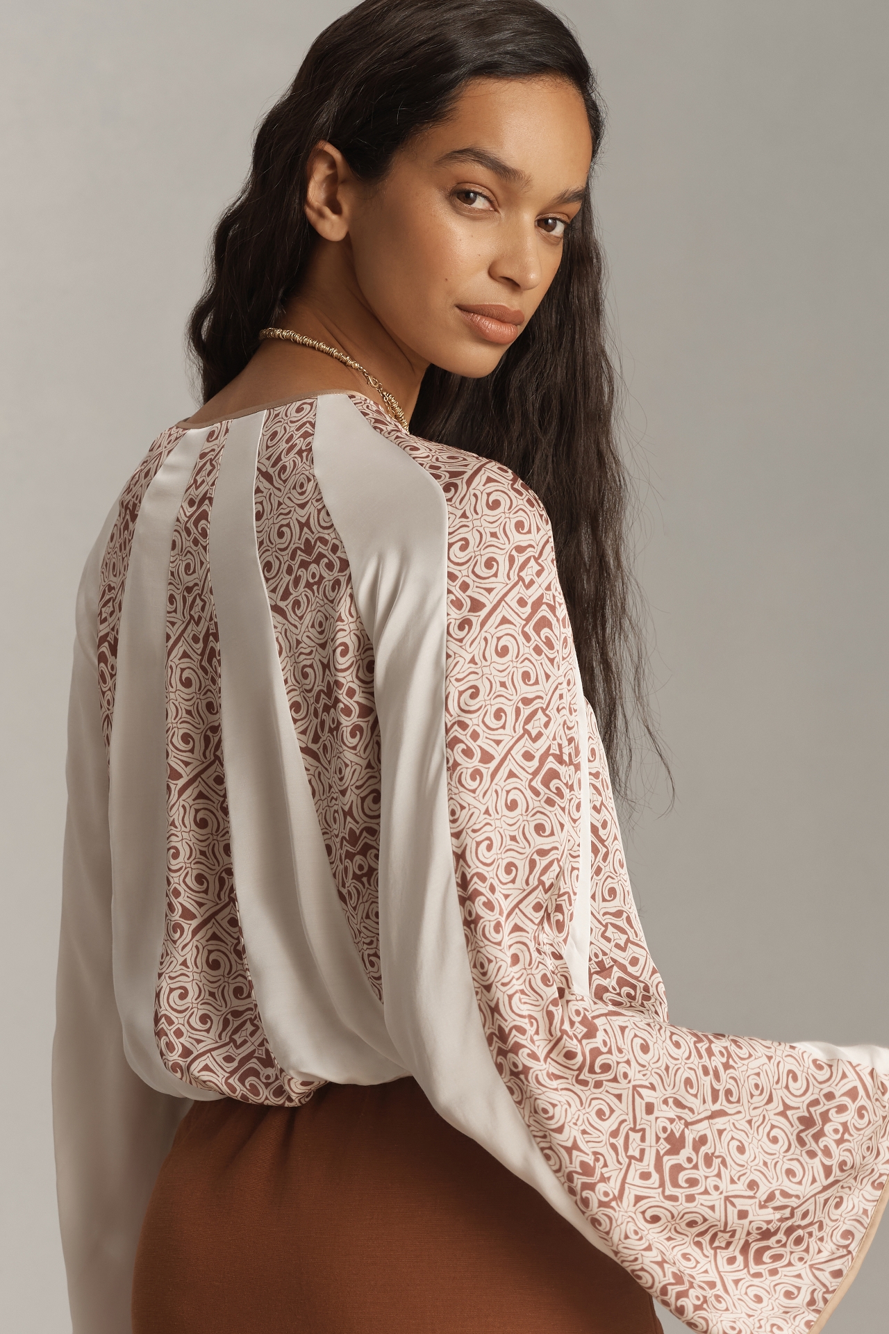 By Anthropologie Silky Spliced Blouse