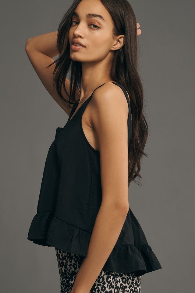 Maeve Smocked Ruffle-Hem Swing Tank Top #3